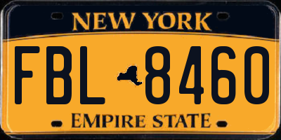 NY license plate FBL8460