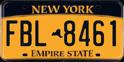 NY license plate FBL8461