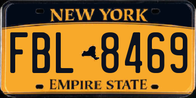 NY license plate FBL8469