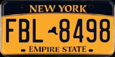 NY license plate FBL8498