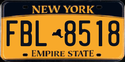 NY license plate FBL8518