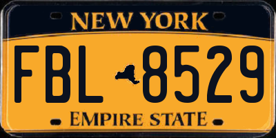 NY license plate FBL8529