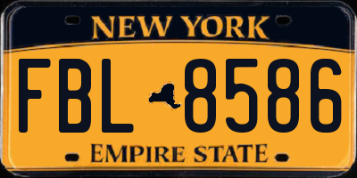 NY license plate FBL8586
