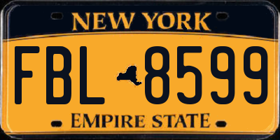 NY license plate FBL8599