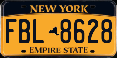 NY license plate FBL8628