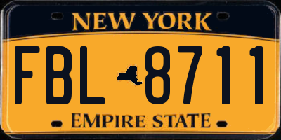 NY license plate FBL8711