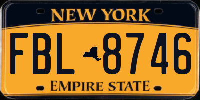 NY license plate FBL8746