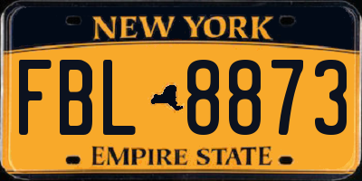 NY license plate FBL8873