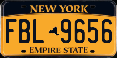 NY license plate FBL9656
