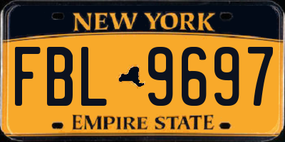 NY license plate FBL9697