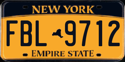 NY license plate FBL9712