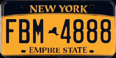 NY license plate FBM4888