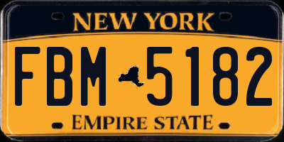 NY license plate FBM5182