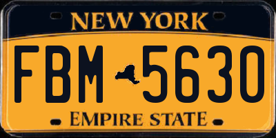 NY license plate FBM5630