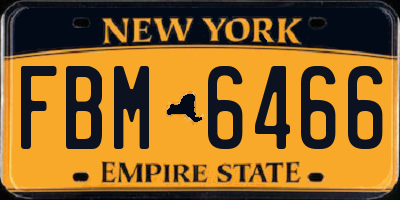 NY license plate FBM6466