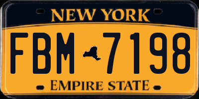 NY license plate FBM7198