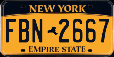 NY license plate FBN2667