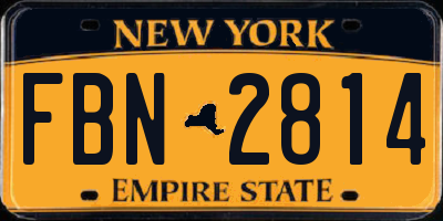 NY license plate FBN2814