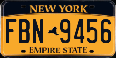 NY license plate FBN9456