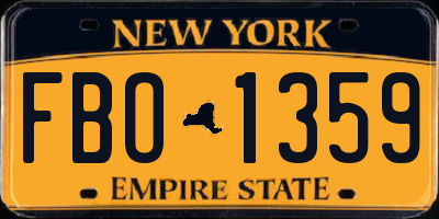 NY license plate FBO1359