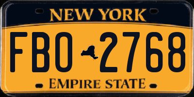NY license plate FBO2768