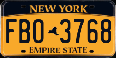 NY license plate FBO3768