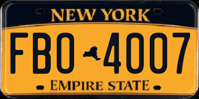 NY license plate FBO4007