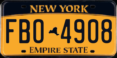 NY license plate FBO4908