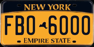 NY license plate FBO6000