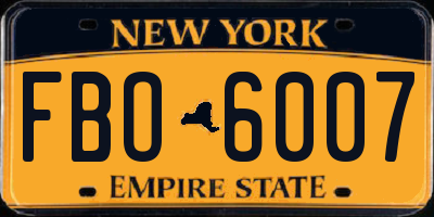 NY license plate FBO6007