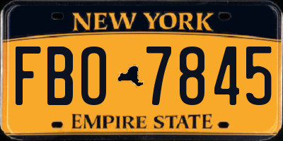 NY license plate FBO7845