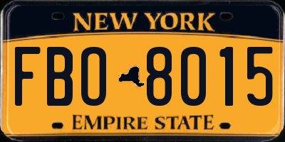 NY license plate FBO8015