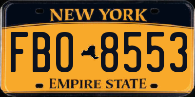 NY license plate FBO8553