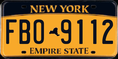 NY license plate FBO9112