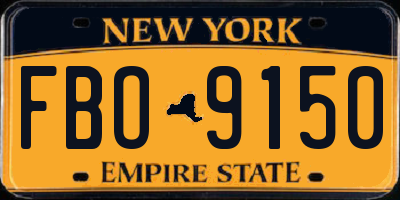 NY license plate FBO9150