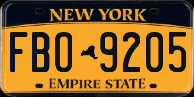 NY license plate FBO9205
