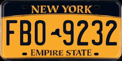 NY license plate FBO9232
