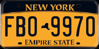 NY license plate FBO9970