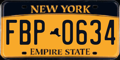 NY license plate FBP0634