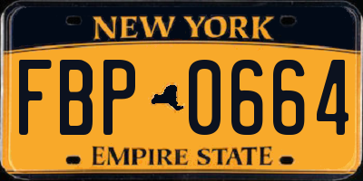 NY license plate FBP0664