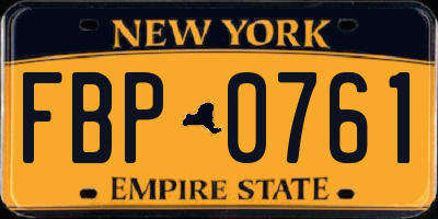 NY license plate FBP0761