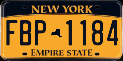 NY license plate FBP1184