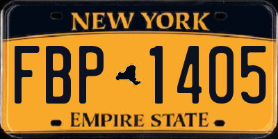 NY license plate FBP1405