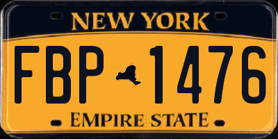 NY license plate FBP1476