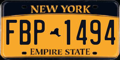 NY license plate FBP1494