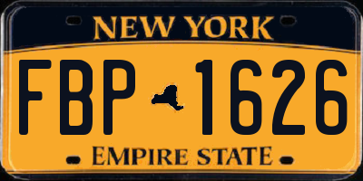 NY license plate FBP1626