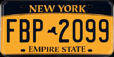 NY license plate FBP2099
