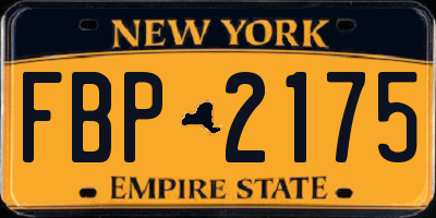 NY license plate FBP2175