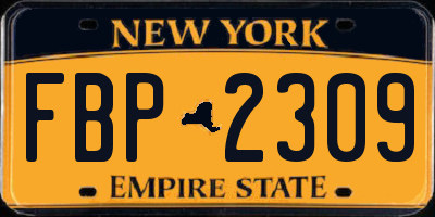 NY license plate FBP2309
