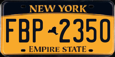 NY license plate FBP2350